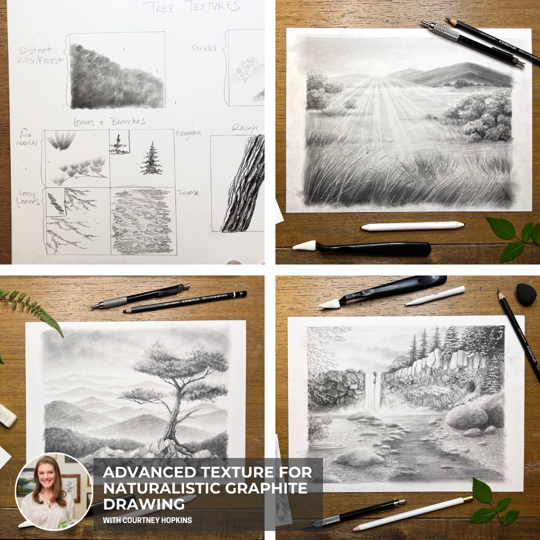 Advanced Texture for Naturalistic Graphite Drawing With Courtney Hopkins