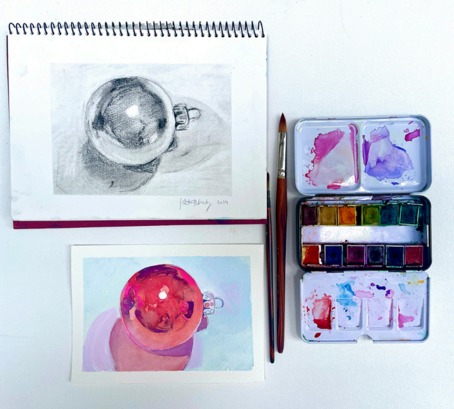 Watercolor Reflections In Ornaments with Katie Podracky