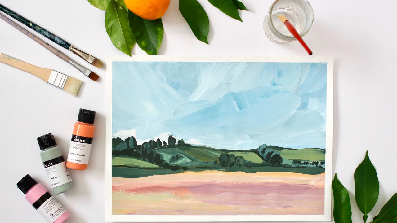 Easy Abstract Landscape Painting for Beginners: How to Paint a