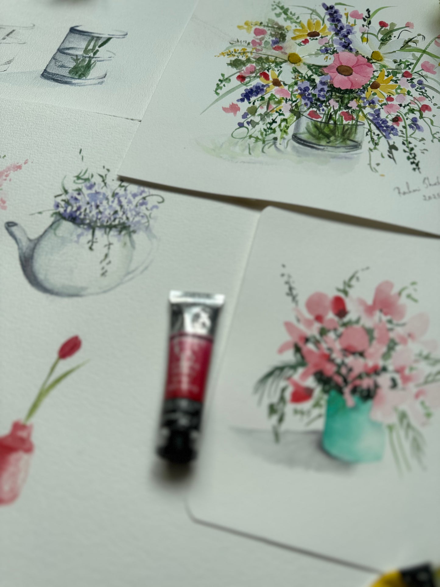 Painting Still Life “Flowers In A Vase” With Rashmi Thodkar