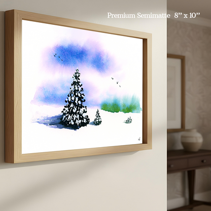 Cloudy Winter Skies Print by Madeline Kerrii