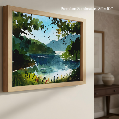 Viridian Marsh Skies Print by Madeline Kerrii