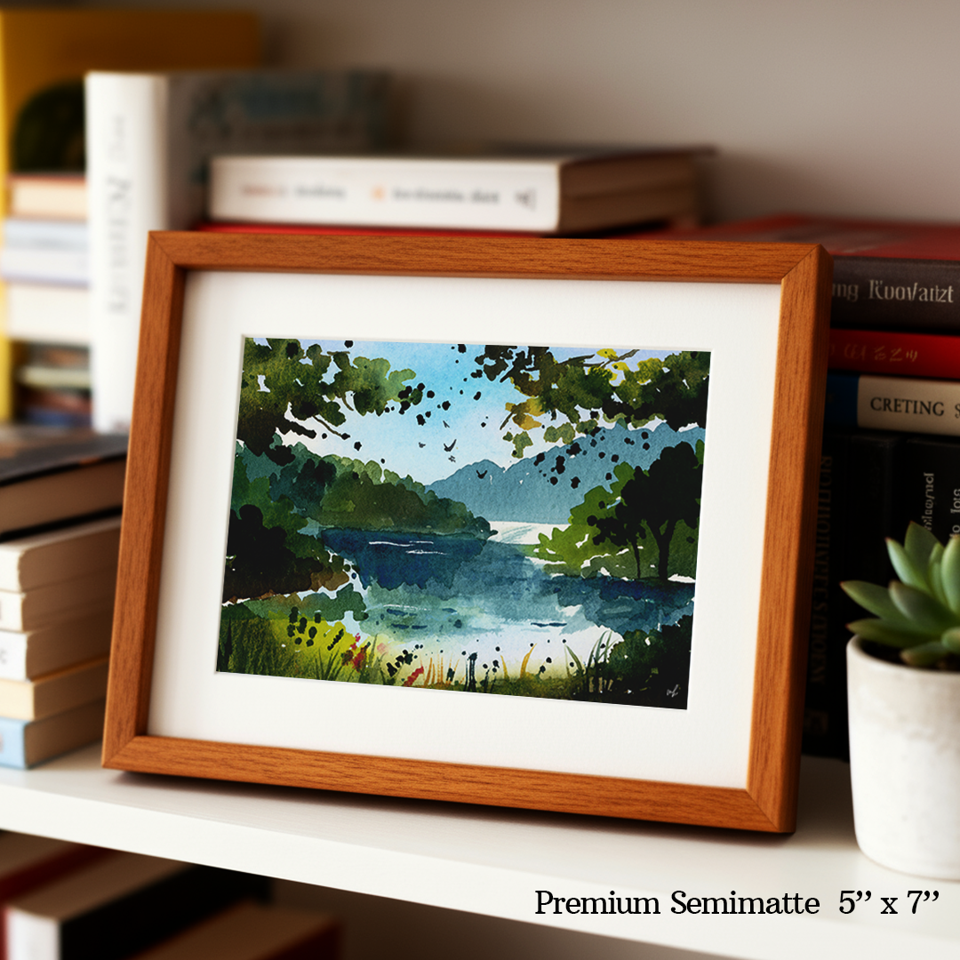 Viridian Marsh Skies Print by Madeline Kerrii