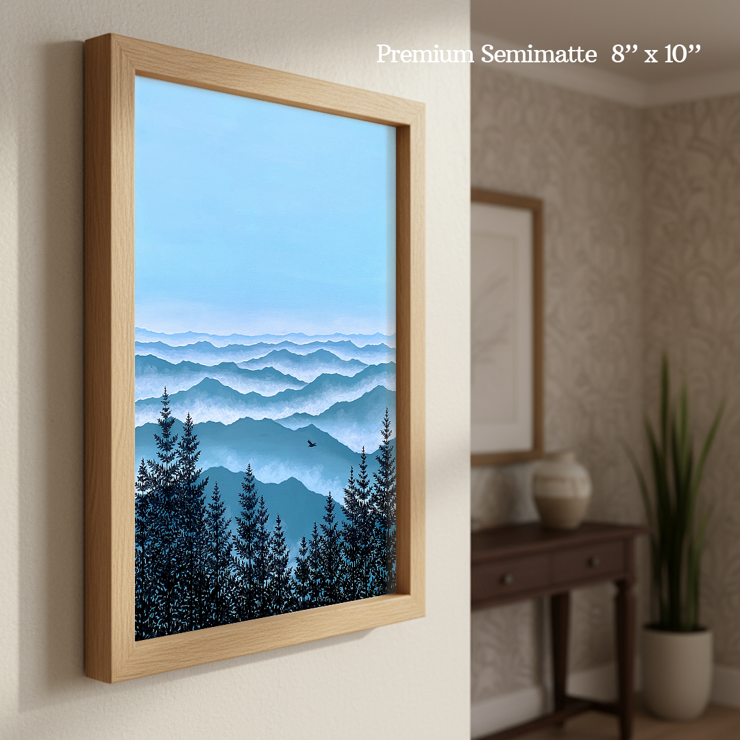 Misty Blue Ridge Print by Veronica Vale