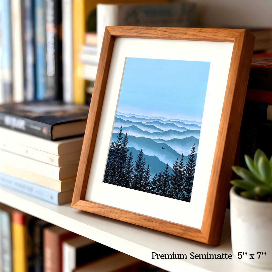 Misty Blue Ridge Print by Veronica Vale