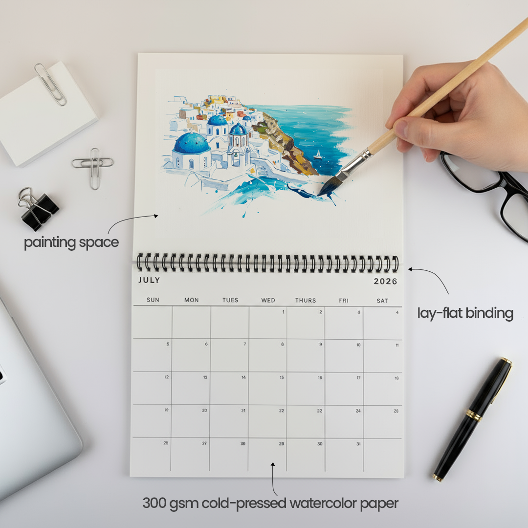 Paintable 2026 Blank Calendar