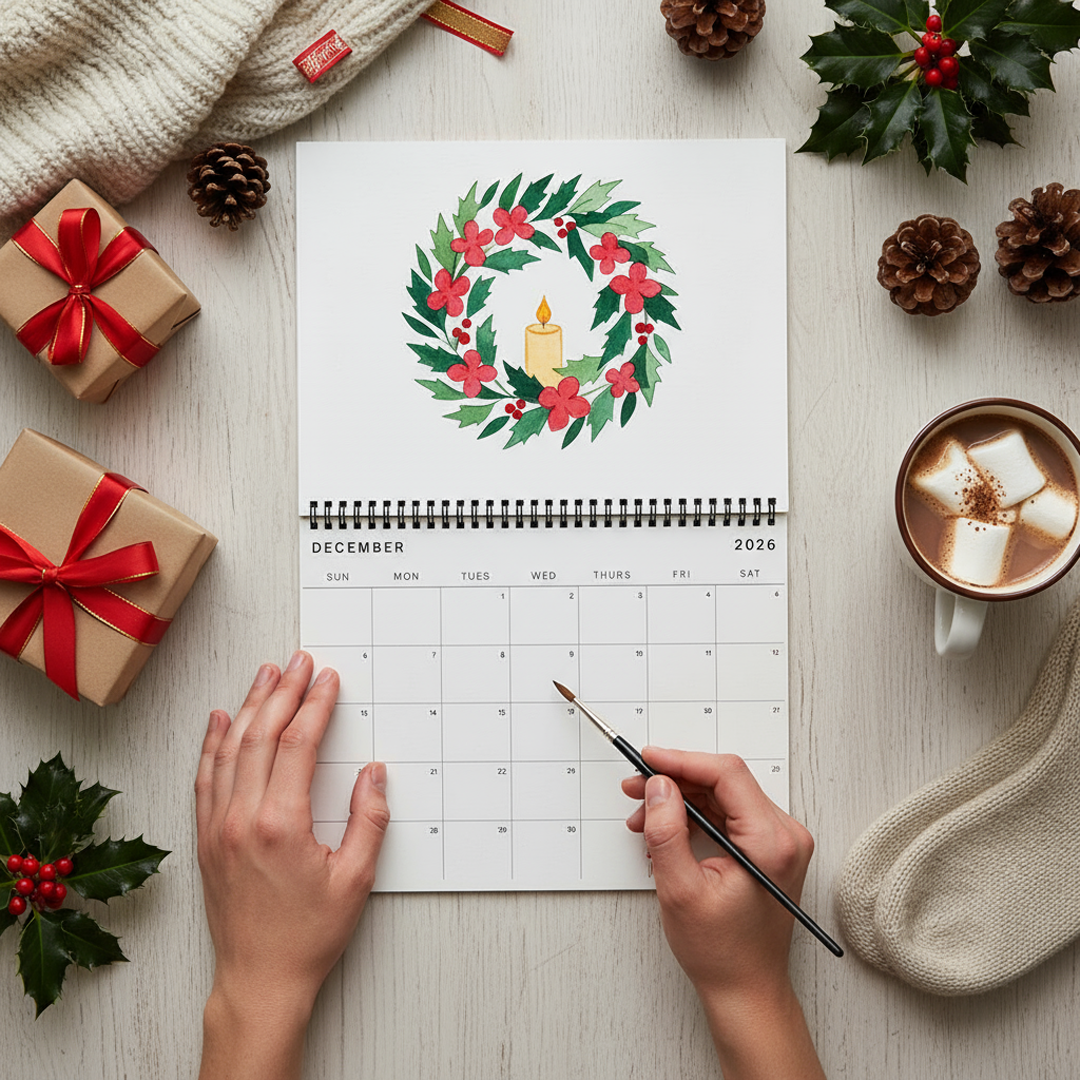 Paintable Floral 2026 Calendar