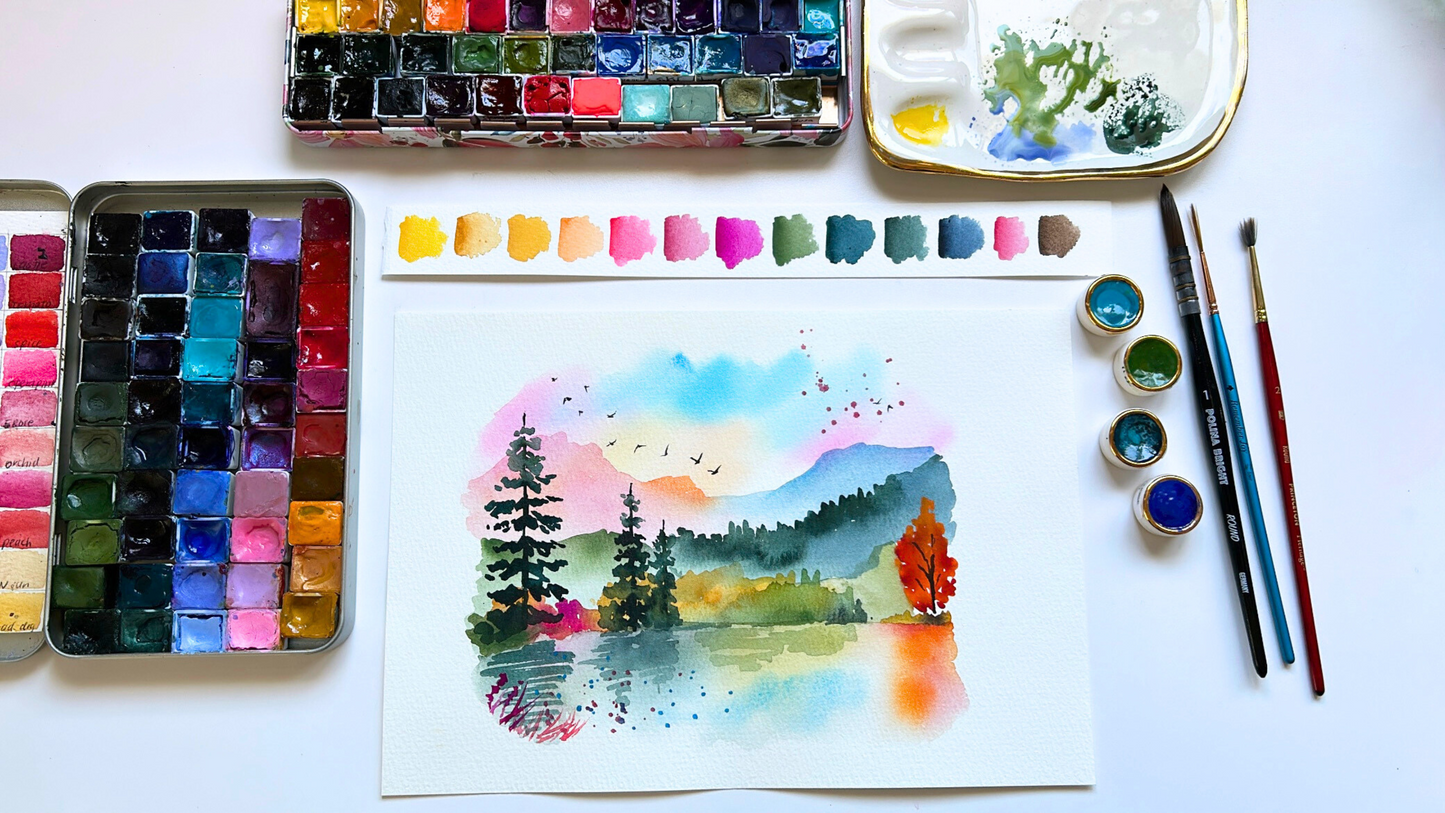 Intermediate Soft Watercolor Landscapes With Madeline Kerrii