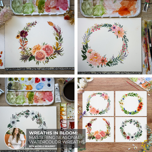 Wreaths in Bloom: Mastering Seasonal Watercolor Wreaths With Michelle Beaudrot